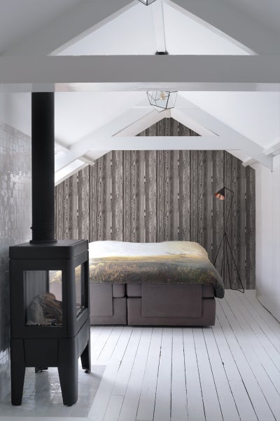 ESTAhome Tapete Holzoptik Dunkelbraun - 53 cm x 10.05 m - 148627
