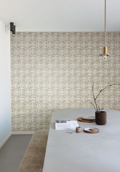 Masureel Tapete geometrisches Motiv Beige - 53 cm x 10.05 m - 631018