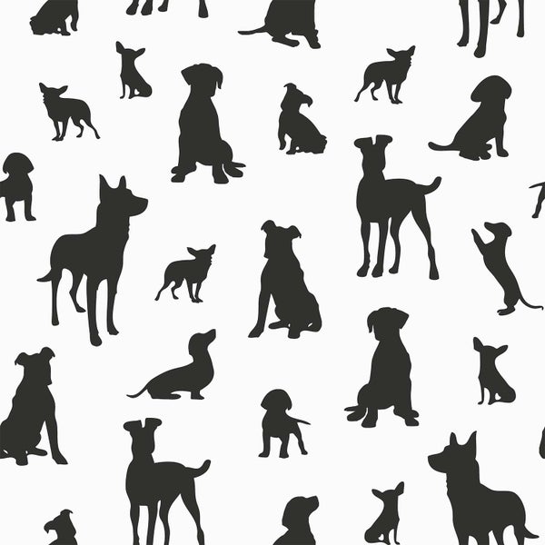ESTAhome Tapete Hunde Schwarz-Weiß - 50 x 900 cm - 139332