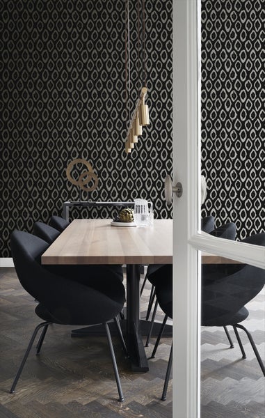 Origin Wallcoverings Tapete Ikat-Motiv Schwarz - 53 cm x 10.05 m - 346922