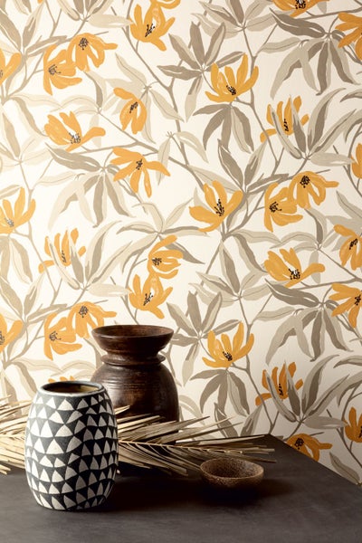 Masureel Tapete Blumen Sandbeige - 53 cm x 10.05 m - 631822