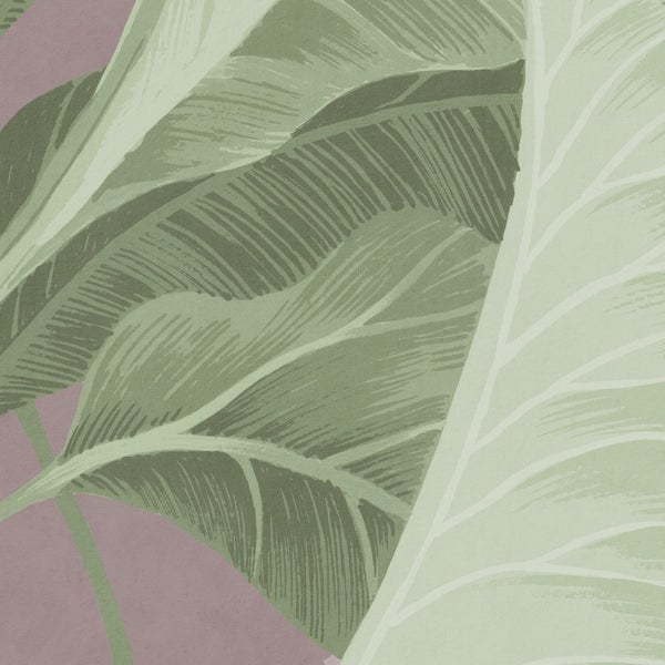 Detailaufnahme einer Tapete mit Pflanzenmotiv