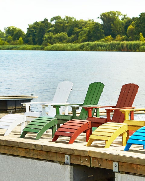 Gartenstuhl ADIRONDACK mit Fußstütze Grün