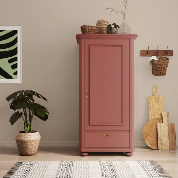MissPompadour seidenmatte Holzfarbe - Rot mit Himbeere - 1 L, Möbelfarbe ohne Schleifen - Farbe für Holz, Metall, Kunststoff - Holzlack, Möbellack schnelltrocknend mit hoher Deckkraft