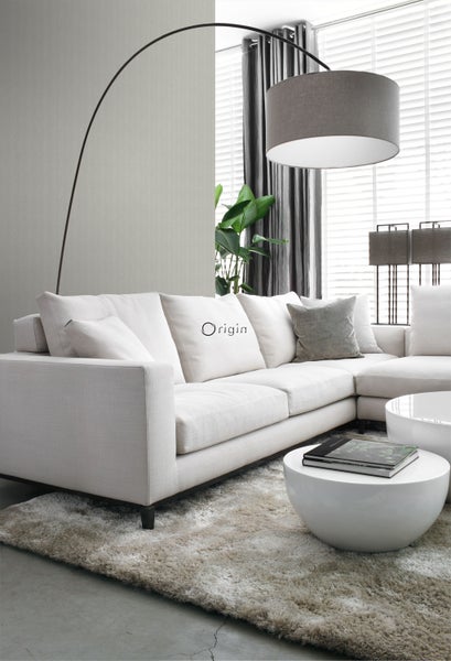 Origin Wallcoverings Tapete Fischgrätmuster Grau - 0,53 x 10,05 m - 347658