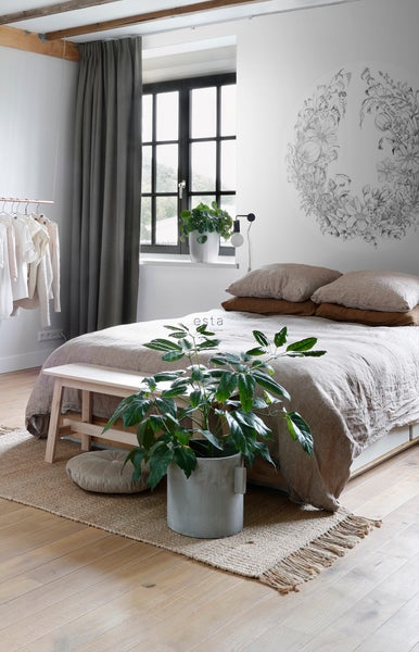 ESTAhome selbstklebende runde Tapete Blumenzeichnungen Schwarz-Weiß - Ø 140 cm - 159109