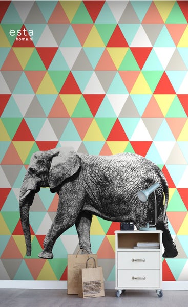 ESTAhome Fototapete Elefant Multicolor - 200 x 279 cm - 158707
