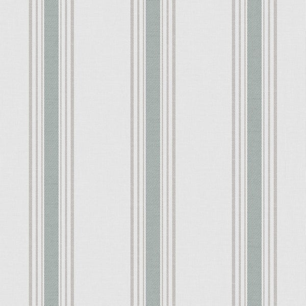 Sanders und Sanders Tapete Streifen Grün und Grau - 53 cm x 10.05 m - 640668