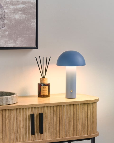 Kabellose LED Tischlampe BOJO mit Dimmer Metall Blau