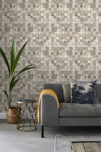 ESTAhome XXL-Vliestapete Marmor Plätze Beige - 50 x 900 cm - 158201