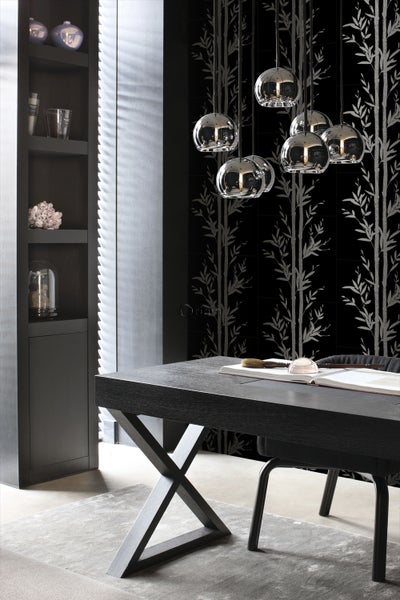 Origin Wallcoverings Tapete Bambusmuster Schwarz und Grau - 53 cm x 10.05 m - 345748