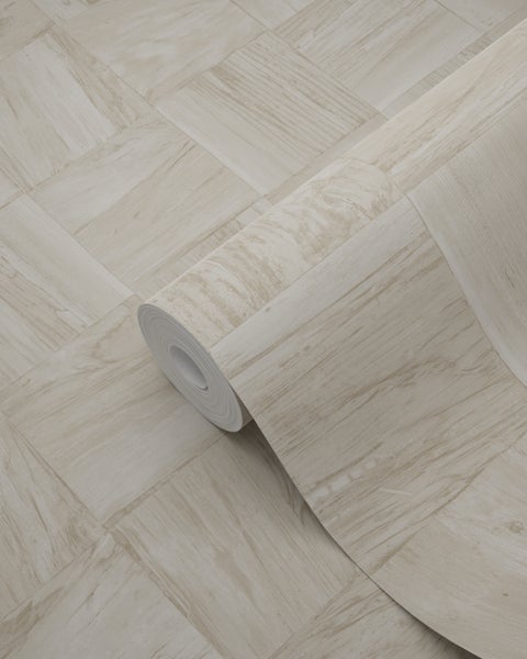 Origin Wallcoverings Tapete quadratische Holzstücke Hellbeige - 50 x 900 cm - 347929