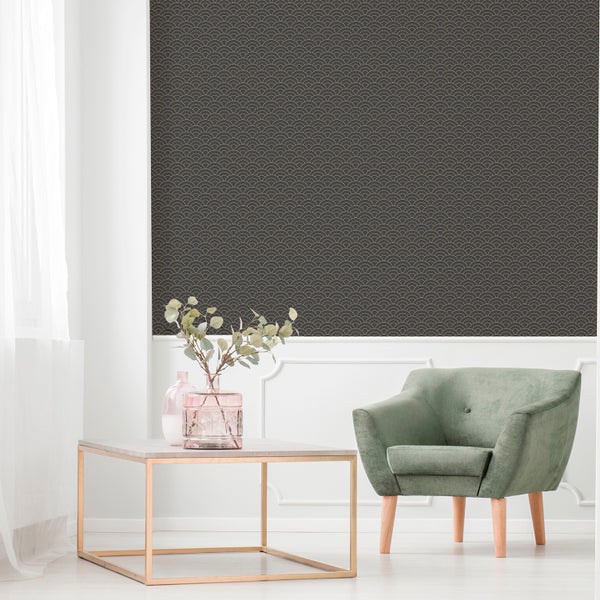 Sanders und Sanders Tapete Art Decó Muster Schwarz und Gold - 53 cm x 10 m - 640364