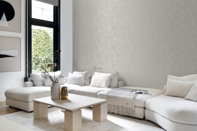 Origin Wallcoverings Tapete Palmenblätter Beige - 53 cm x 10.05 m - 347743