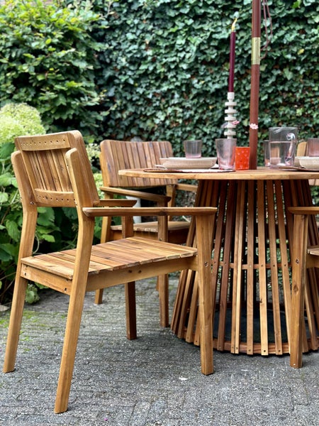 Gartenstuhl 2er Set AGELLO Akazienholz Braun