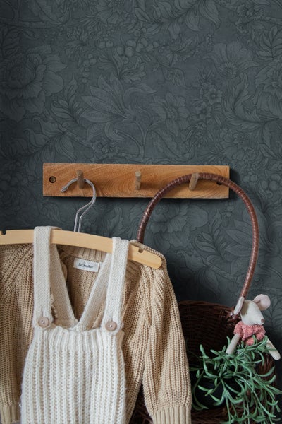 ESTAhome Tapete Blumenmuster Dunkelblau - 50 x 900 cm - 139792