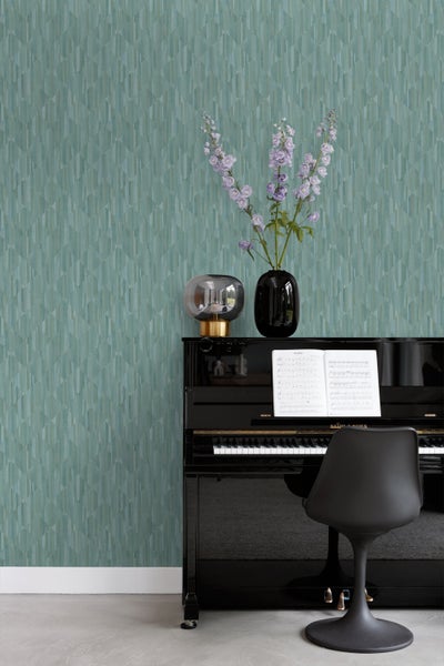 Origin Wallcoverings Tapete 3D Holzoptik Blaugrün - 50 x 900 cm - 347869