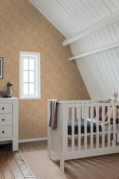 ESTAhome Tapete Blumen Ockergelb - 50 x 900 cm - 131459