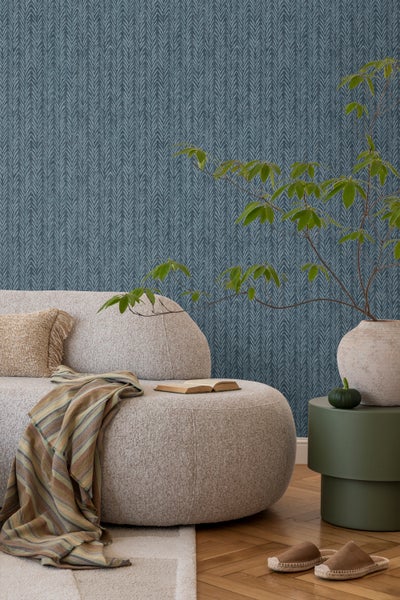 Sanders und Sanders Tapete Zickzack-Motiv Dunkelblau - 53 cm x 10 m - 640507