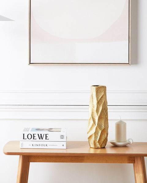 Dekovase ZAFAR Steinzeug 37 cm Gold