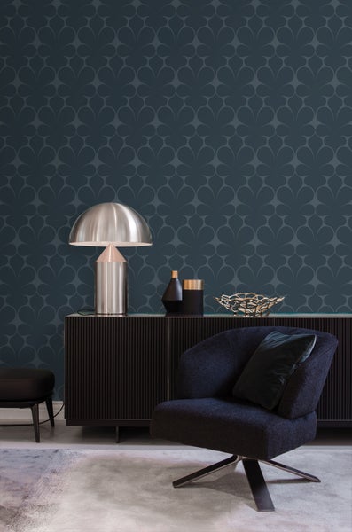 Origin Wallcoverings Tapete Ornamente Dunkelblau - 50 x 900 cm - 347925