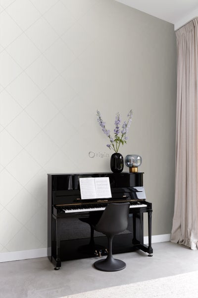 Origin Wallcoverings Tapete grafische Linien Warmgrau - 53 cm x 10.05 m - 347747