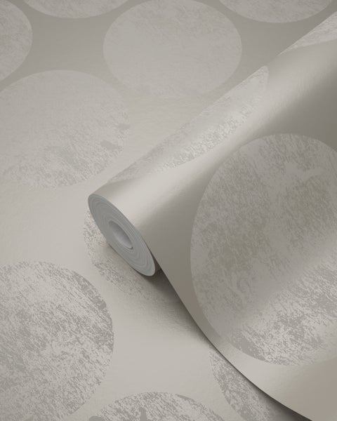 Origin Wallcoverings Tapete große verwitterte Kugeln Silber - 53 cm x 10.05 m - 347607