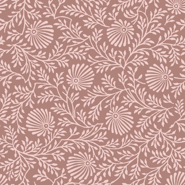 ESTAhome Tapete Blumenmuster mauve-violett - 50 x 900 cm - 131516
