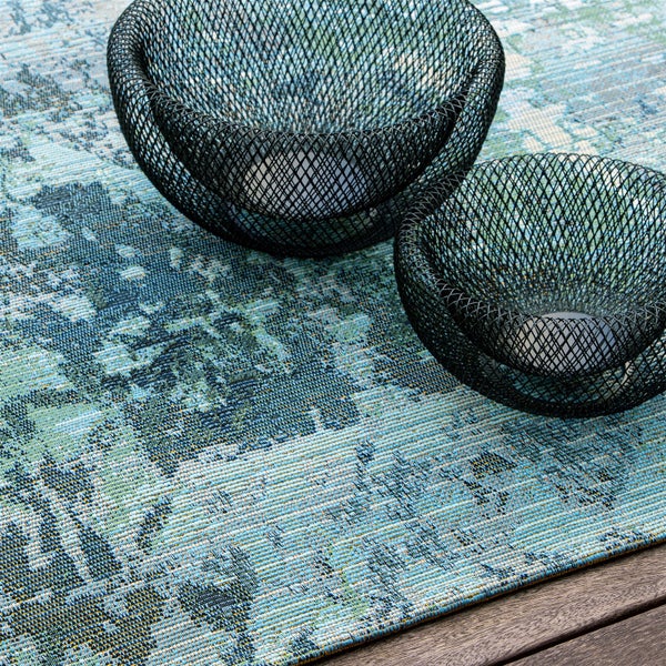 Kurzflor Teppich Kestrel Blau Modern, Orientalisch 120 x 170 cm