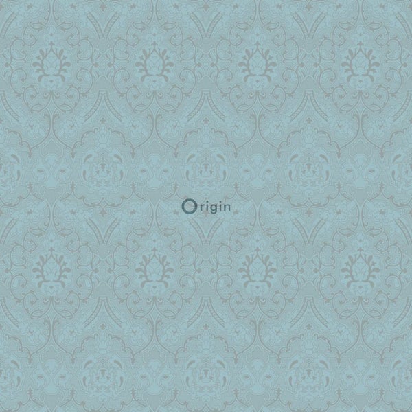 Origin Wallcoverings Tapete Ornamente Eisblau - 53 cm x 10.05 m - 346246
