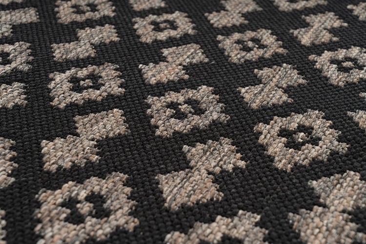 Flachflor Teppich Silkaria Anthrazit / Schwarz Modern 200 x 290 cm
