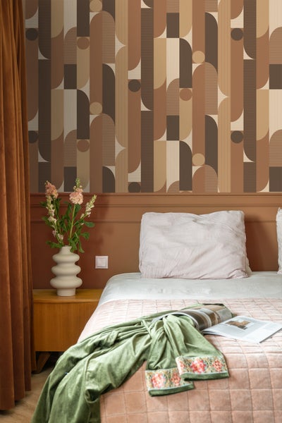 ESTAhome Tapete geometrische Formen Braun - 50 x 900 cm - 131063