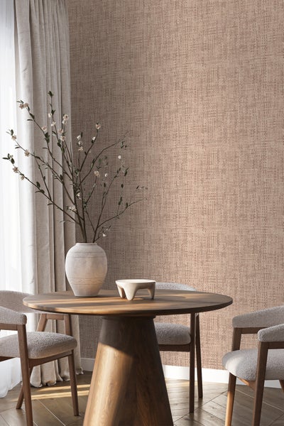 Origin Wallcoverings Tapete Leinen-Optik Terrakotta - 50 x 900 cm - 348053