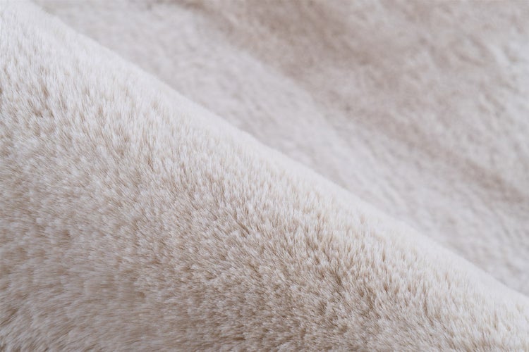 Hochflor Teppich Cassian Creme / Weiß Uni, Modern 120 x 170 cm