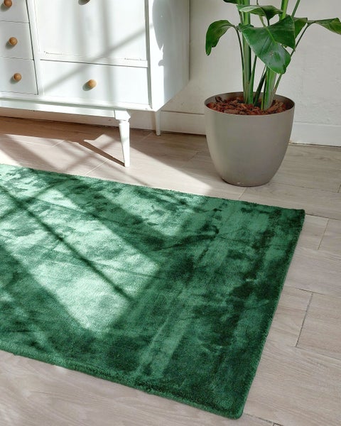 Teppich Viskose dunkelgrün 80 x 150 cm GESI II