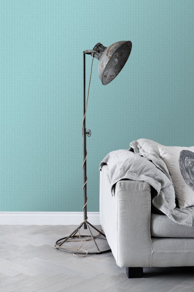 ESTAhome Tapete Stickmuster Türkis - 53 cm x 10.05 m - 138131