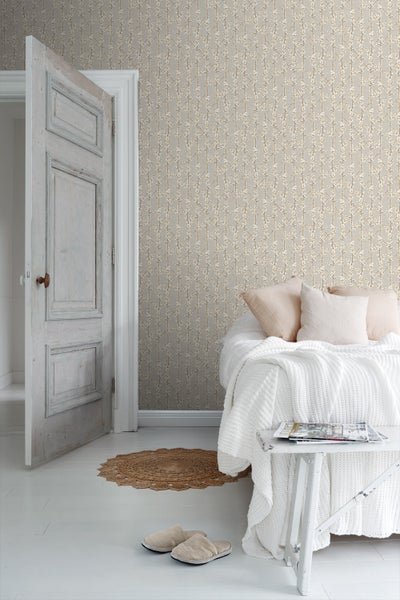 Sanders und Sanders Tapete Blüte Beige und Weiß - 53 cm x 10 m - 640180