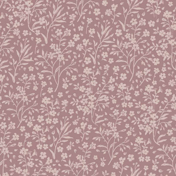 ESTAhome Tapete Blumen Altrosa - 53 cm x 10.05 m - 131133