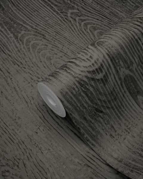 Origin Wallcoverings Tapete Holz-Optik Dunkelgrau - 53 cm x 10.05 m - 347559