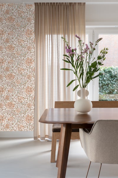 ESTAhome Tapete Blumen Terrakotta und Altrosa - 50 x 900 cm - 131027