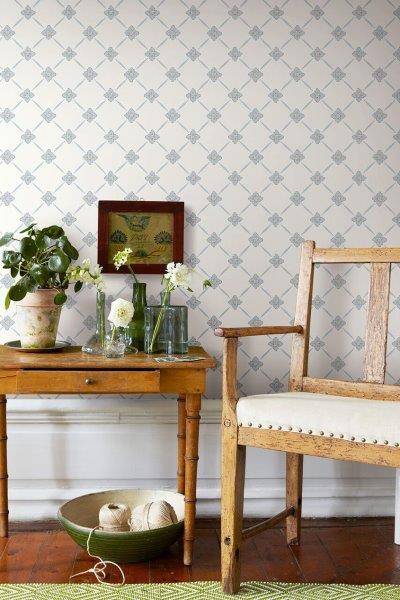 Borastapeter Tapete Fliesenmuster Blau und Beige - 53 cm x 10.05 m - 660044