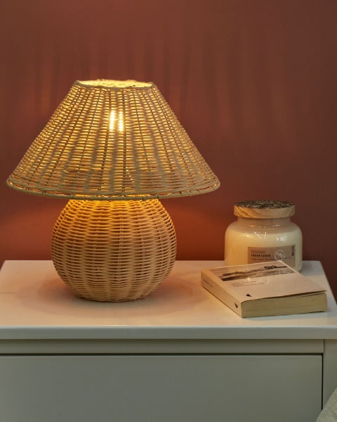 Tischleuchte CINDER Rattan Naturfarben