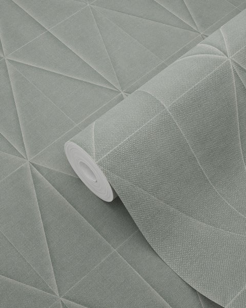 ESTAhome Tapete Origami-Muster Hellgrau - 53 cm x 10.05 m - 148708