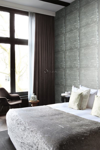 Origin Wallcoverings Tapete große verwitterte rostige Metallplatten Lagunengrün - 53 cm x 10.05 m - 337228