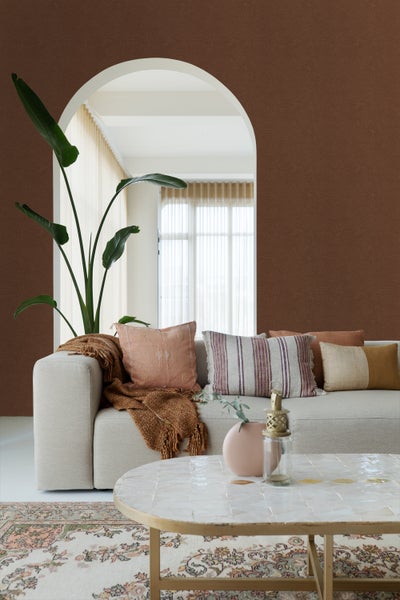 ESTAhome Tapete 3d Wellenförmige Linien Terrakotta - 50 x 900 cm - 131368