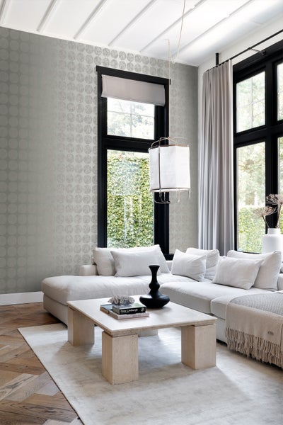 Origin Wallcoverings Tapete große verwitterte Kugeln Dunkelgrau - 53 cm x 10.05 m - 347609