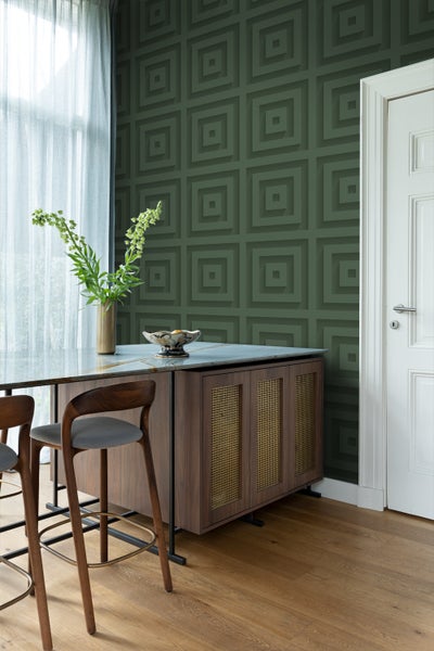 Origin Wallcoverings Tapete 3D-Quadrate Dunkelgrün - 50 x 900 cm - 347974