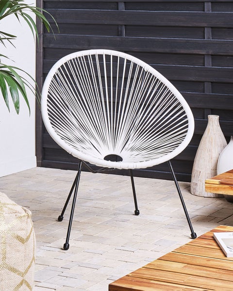 Gartenstuhl ACAPULCO II Polyrattan Weiß