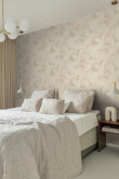 Origin Wallcoverings Tapete 3D Muster Blätter Beige - 0.53 x 10.05 m - 348006