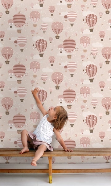 ESTAhome Tapete Luftballons Rosa - 50 x 900 cm - 131347